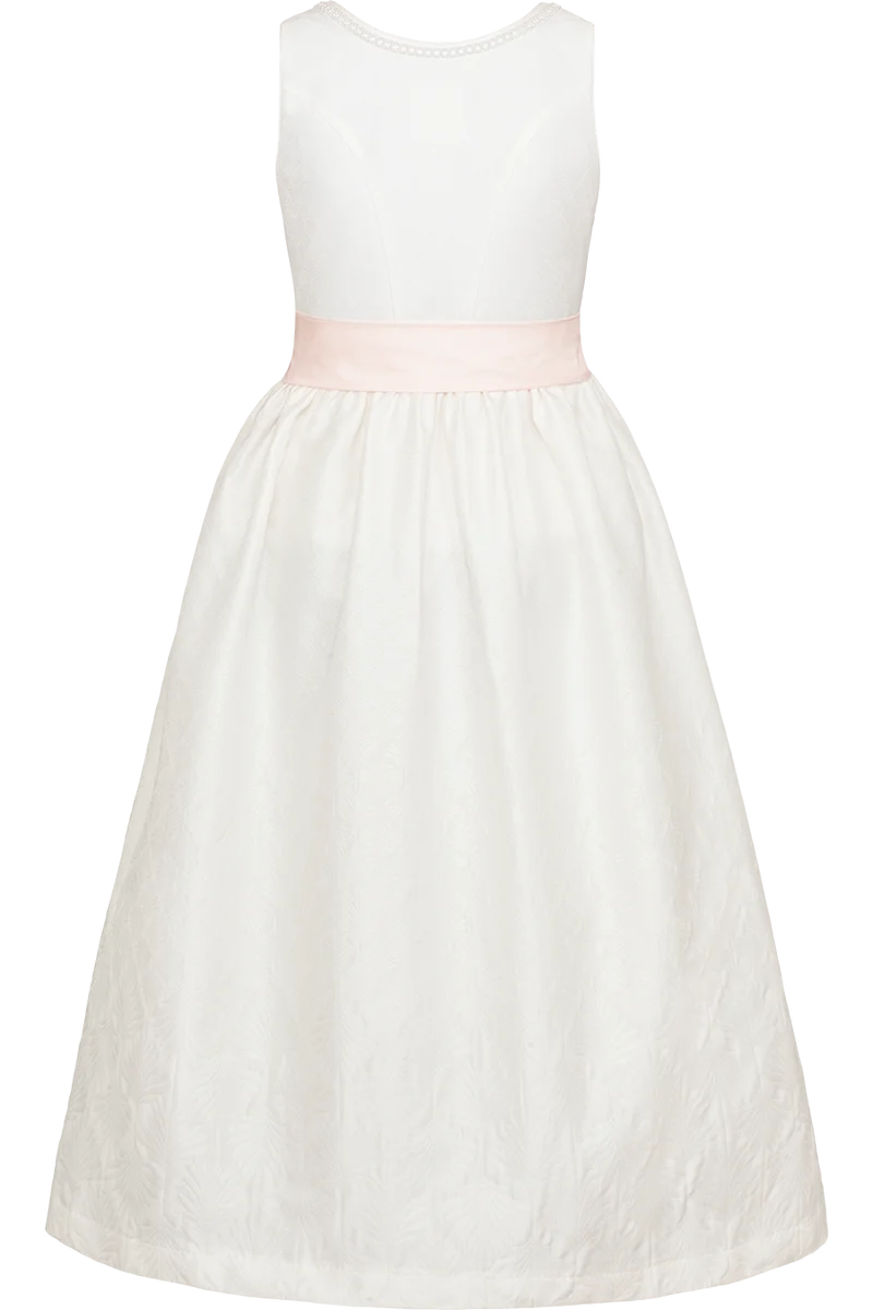 Braut-Umstandsdirndl Hochzeit - weiss lachs