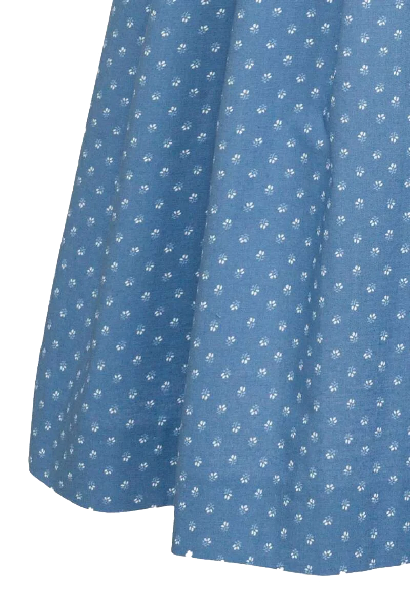 Leinendirndl Midi mit Blumenrankenmuster