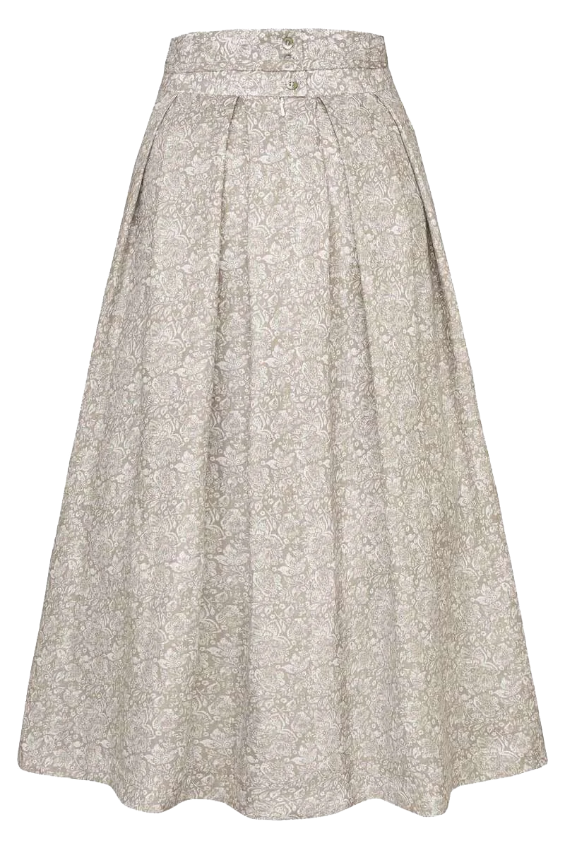Leinenrock lang reines Blumenmuster