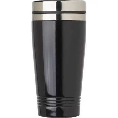 Stilvoller Trinkbecher aus Edelstahl (450 ml) Velma - Schwarzer Isolierbecher für unterwegs