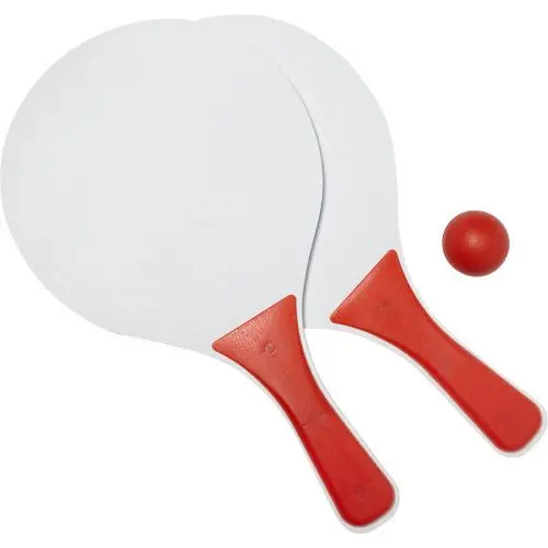 Eliza Beachball Tennisspiel aus Holz in Rot – Klassisches Strandspielzeug
