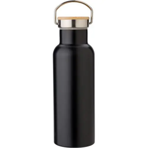 Odette Doppelwandige Edelstahl-Trinkflasche - Schwarz, 500 ml