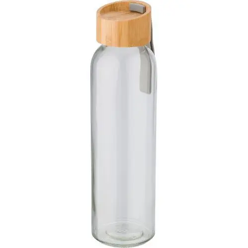Marc Glas-Trinkflasche mit Braunem Neoprenüberzug - Modern, 500 ml