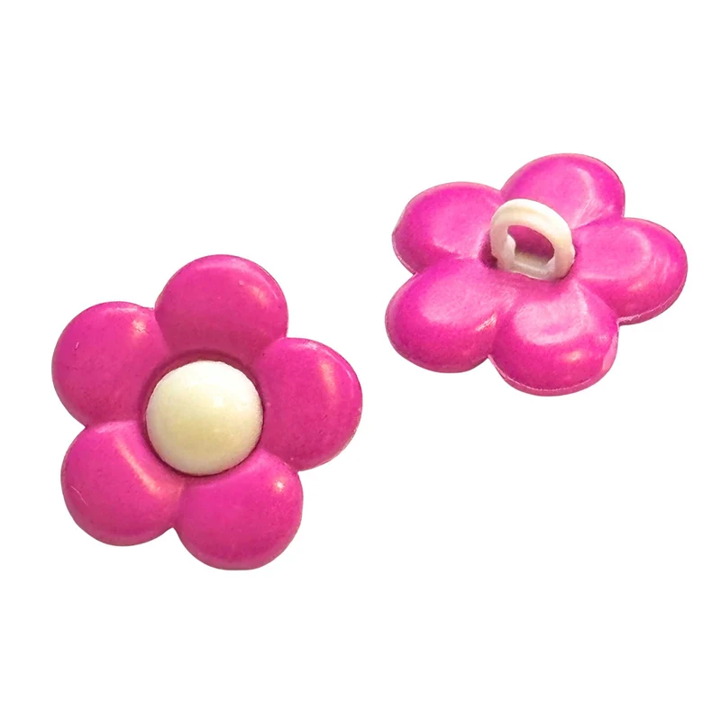 Kinderknopf Blume 17 mm – Kunststoffknopf KK-105-Pink