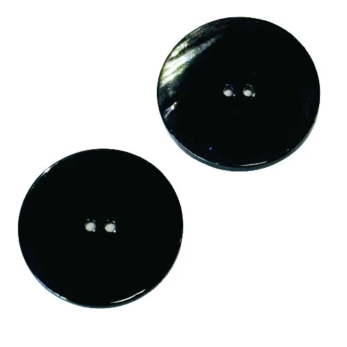 Perlmuttknopf Natur Schwarz 2-Loch – PL-109-Schwarz-09-R