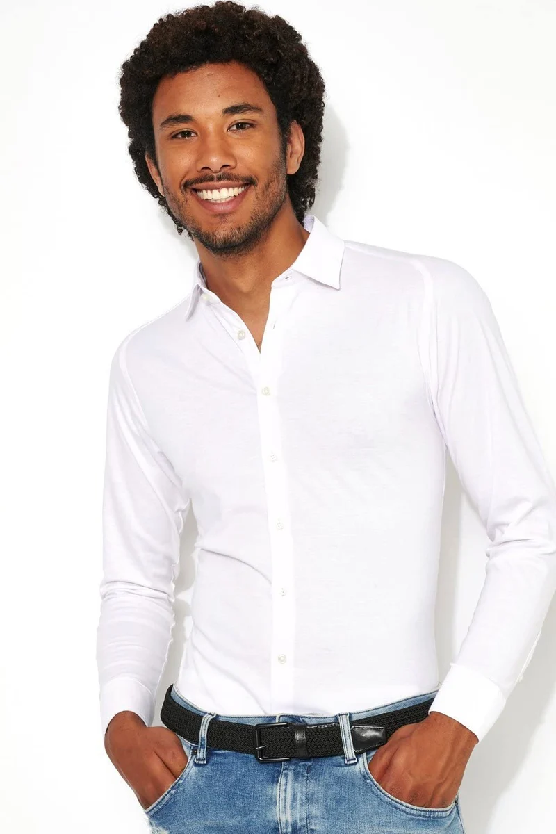DESOTO Herren Jerseyhemd - Bügelfrei solid White 3XL