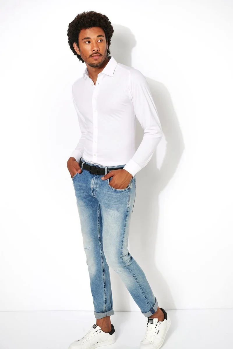 DESOTO Herren Jerseyhemd - Bügelfrei solid White 3XL