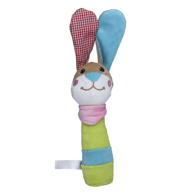 MiniFeet Greifling Hase, mit Rassel - Multicolour Plüschspielzeug Babyspielzeug Geschenk