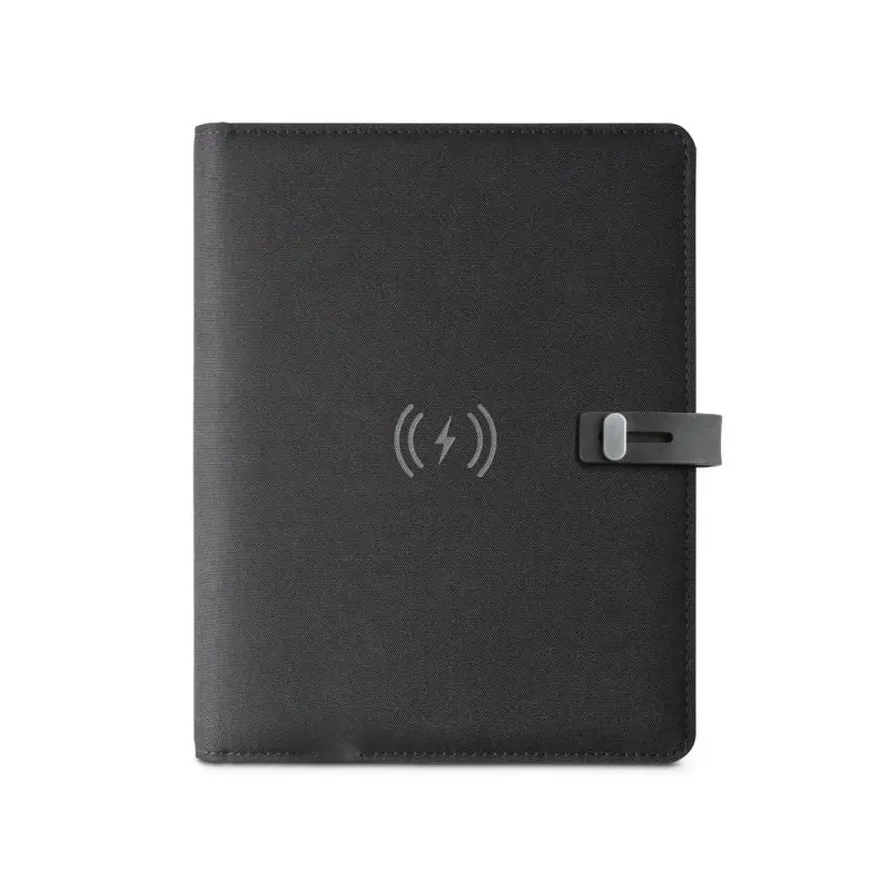 EMERGE A5 Mappe 300D rPET mit Qi-Ladestation - Schwarz
