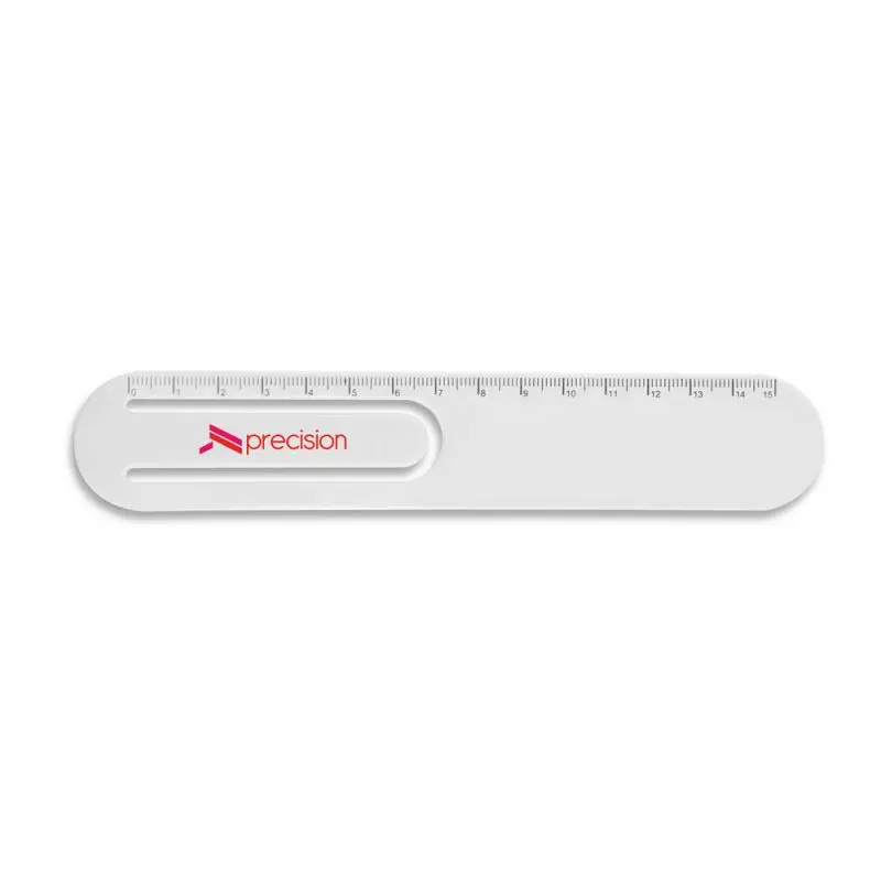 STEPHENIE 15 cm Lineal mit Clip – Weiß, Vielseitiges und Praktisches Messwerkzeug