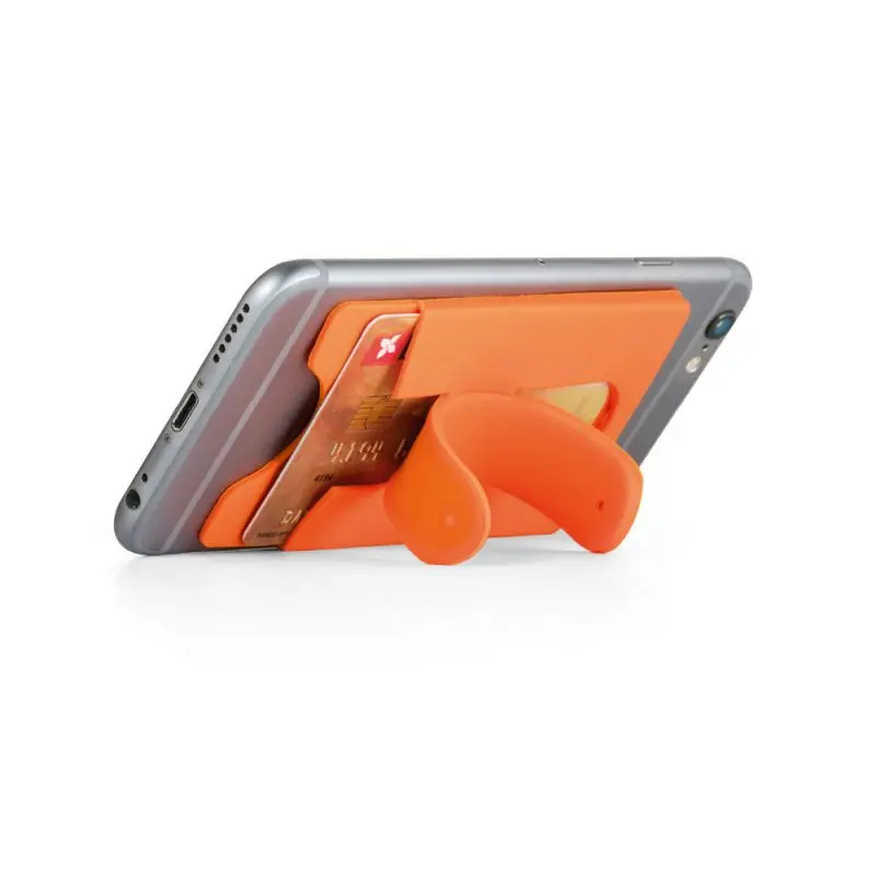 CARVER Multifunktionaler Silikon Karten- & Smartphonehalter - Leuchtend Orange