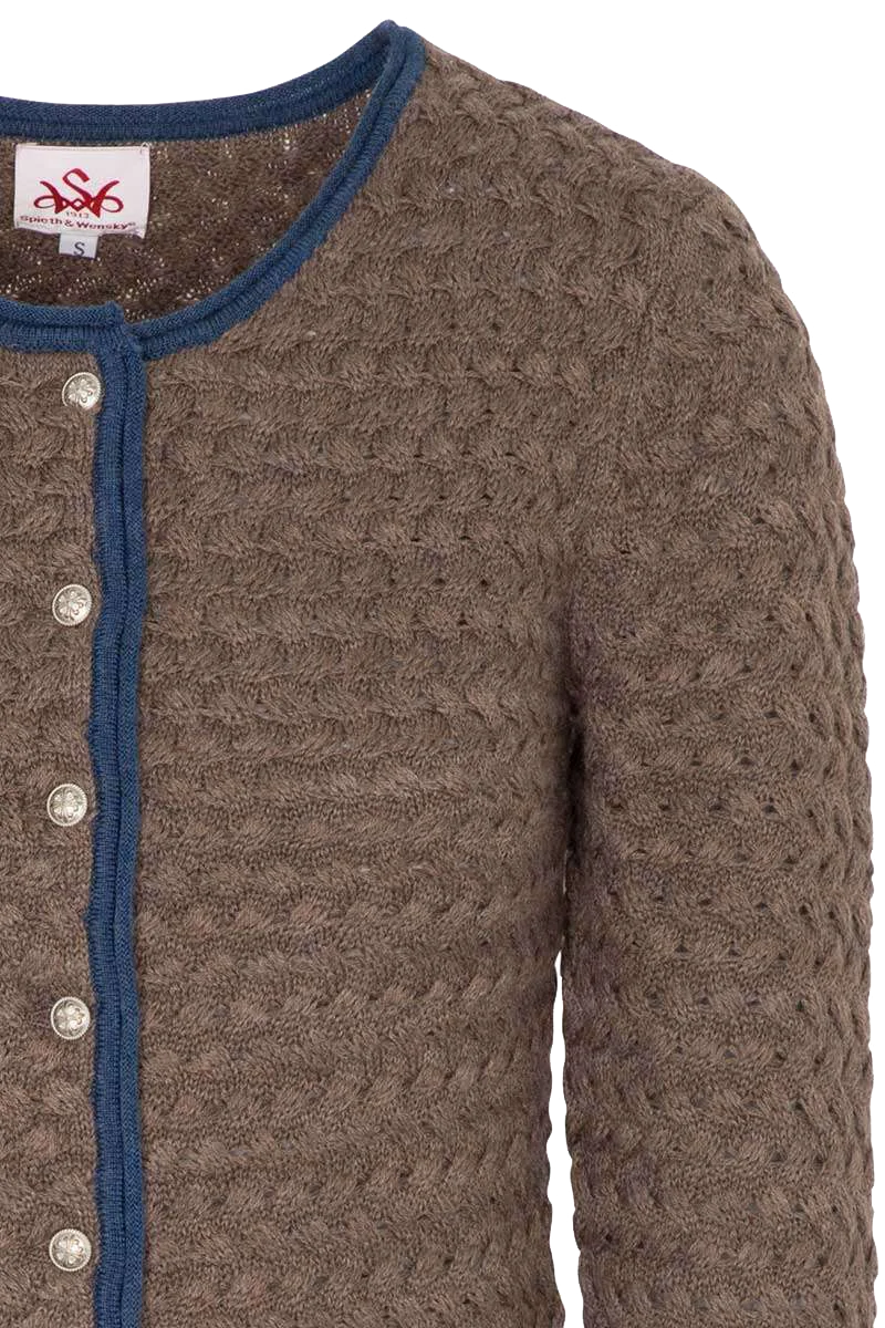 Damen Strickjacke mit gemustertem Bund