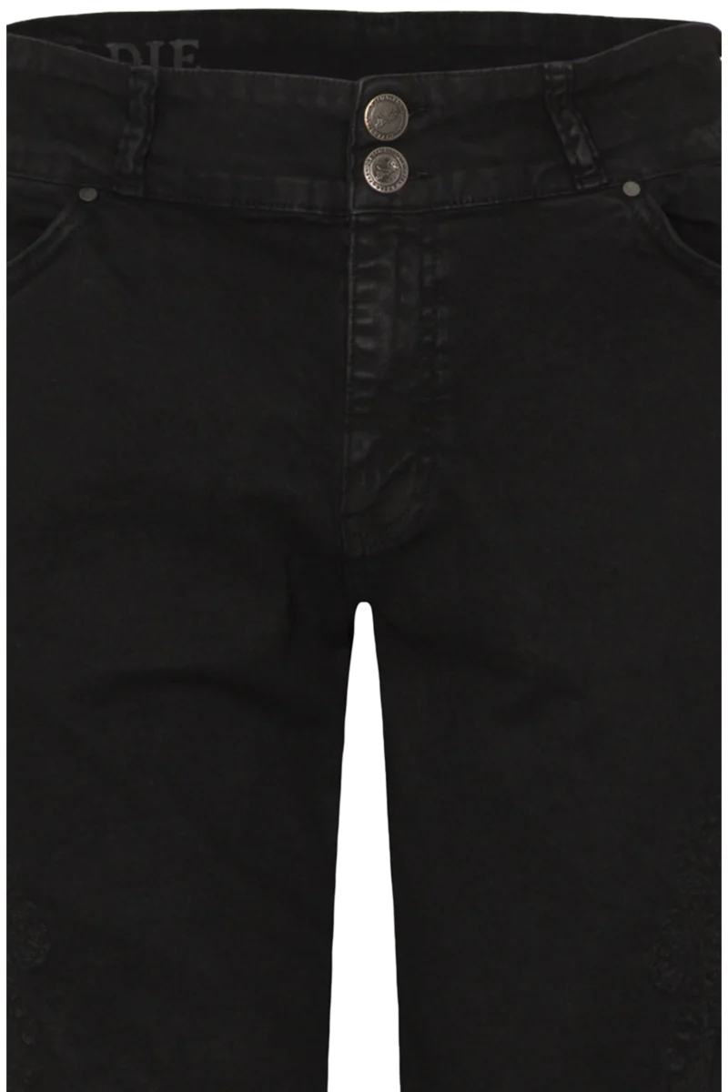 Herren Jeans-Bermuda mit Stickerei