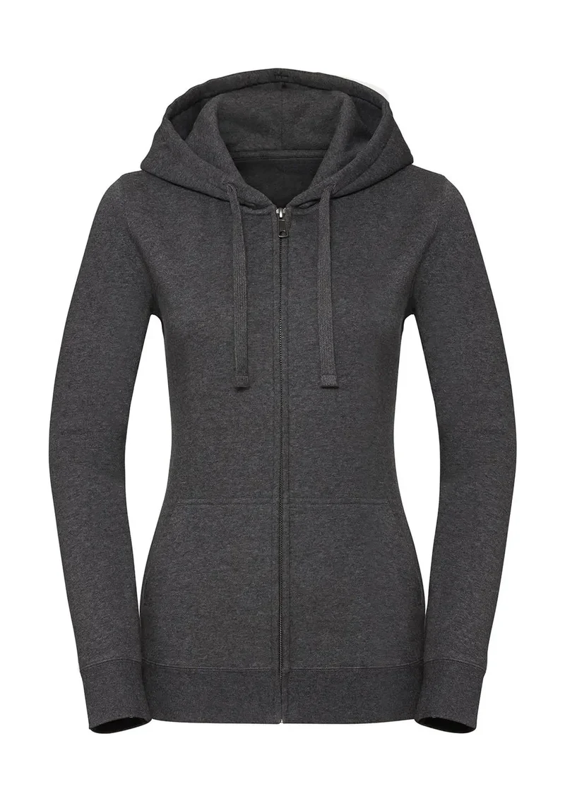 Ladies` Authentic Melange Zipped Hood Sweat