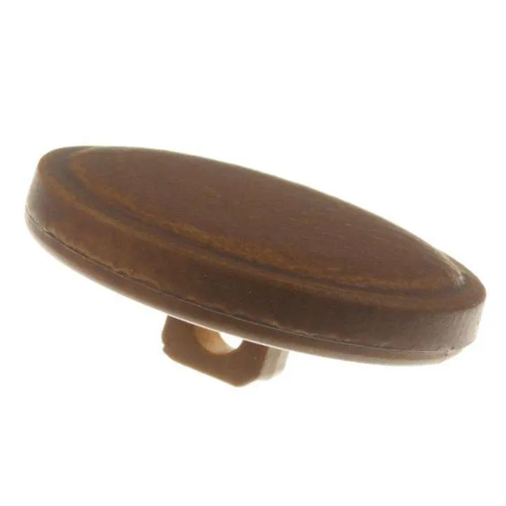 Öse Knopf Lederoptik Dunkelbraun – Kunststoffknopf KBR-24