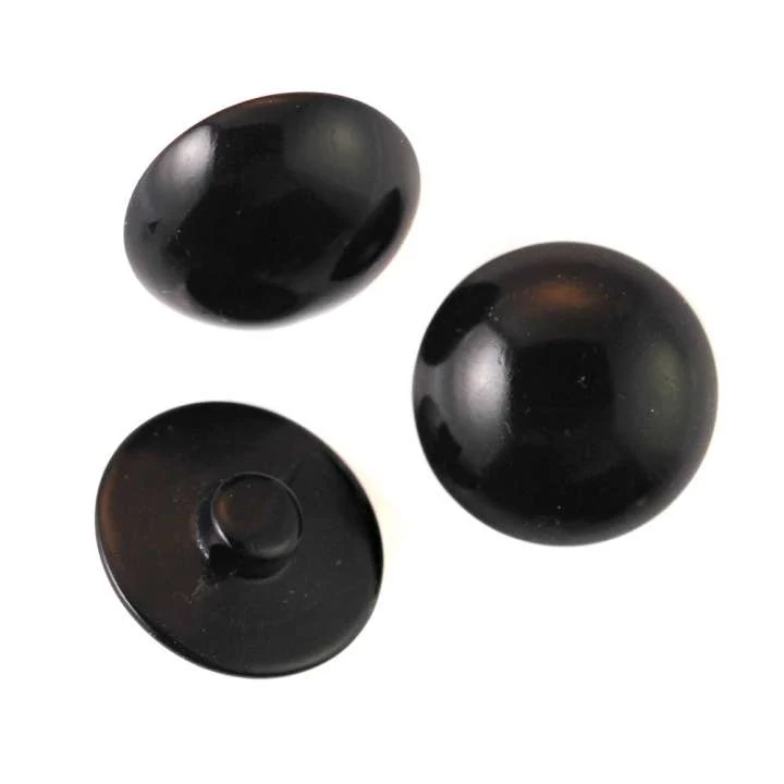 Knopf mit Öse 1/4 Kugel Schwarz – Kunststoffknopf KS-5