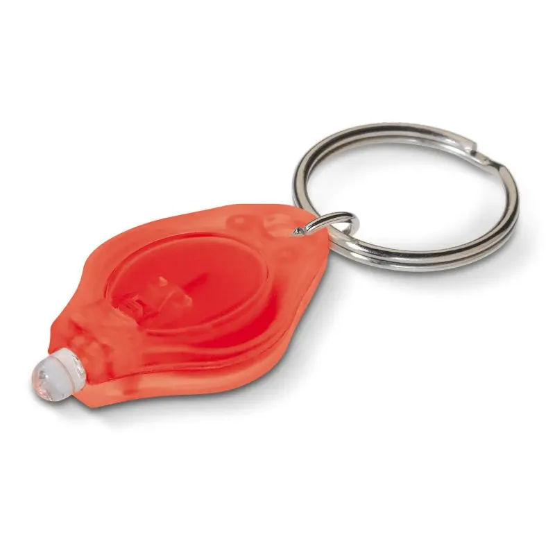 Rot Gefrosteter Schlüsselanhänger mit Mini-Taschenlampe - Hell & Kompakt, 100 Zeichen