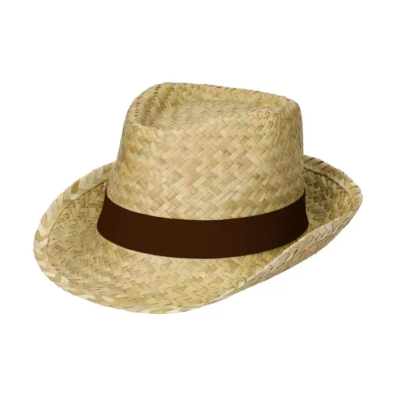 Stilvoller Sommerhut Kuba - Natürlicher Hut mit braunem Band für Damen und Herren - Strand Accessoire