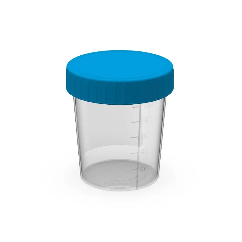 Hellblauer Gurgeltest-Sammelbecher, Transparent, 50er Pack