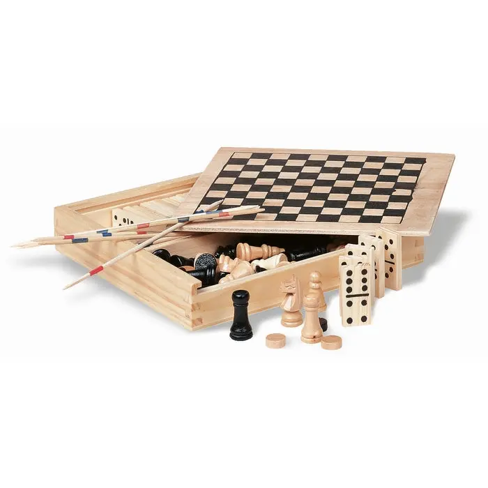 TRIKES Spielesammlung in Holzbox, Vielseitig & Langlebig, Familienfreundlich