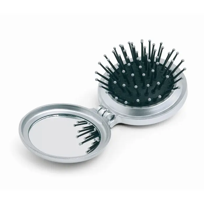 B BEAUTY Haarbürste mit integriertem Spiegel – Elegant in Silber