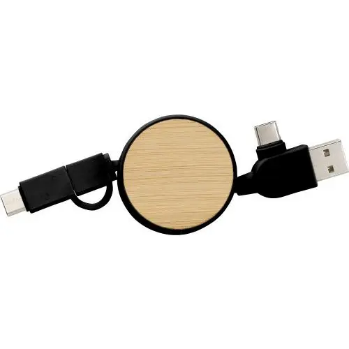 Jared Ausziehbares ABS-Ladekabel - Flexibel, Schwarz