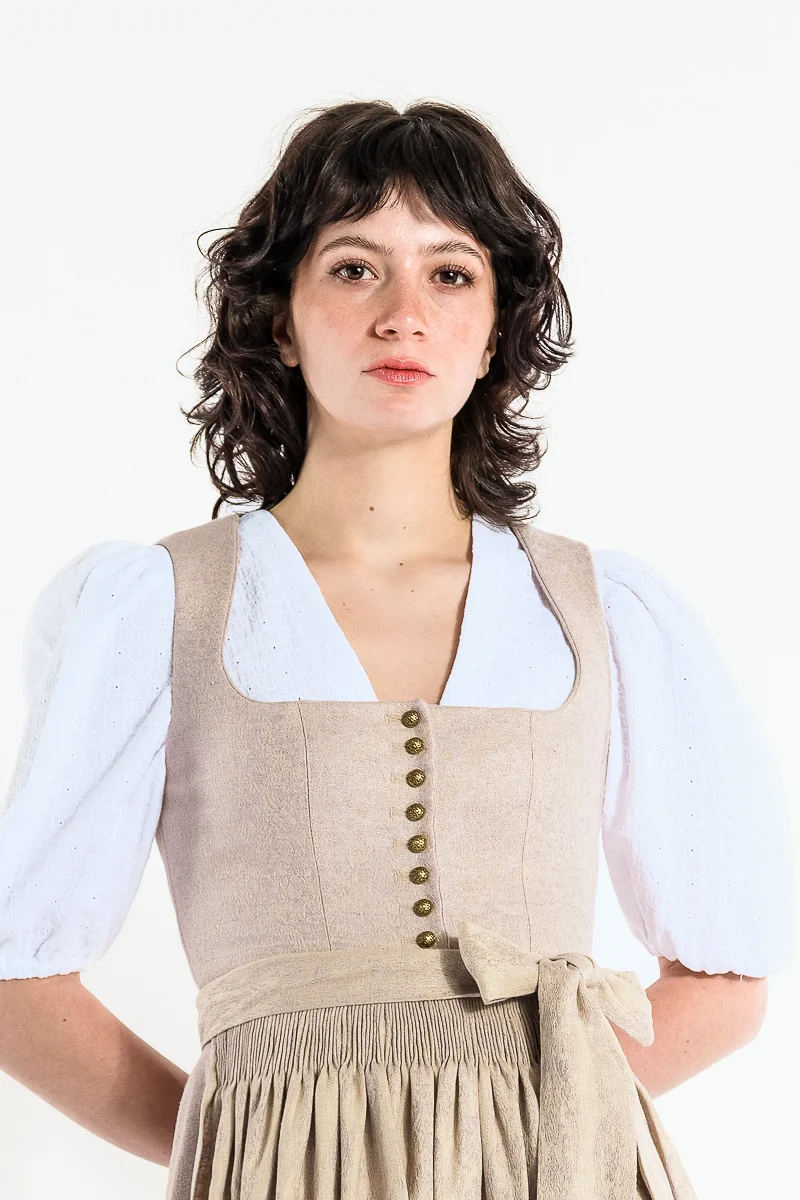 Heimatglück Dirndlbluse Rosalie Balloon Sleeve Weiß