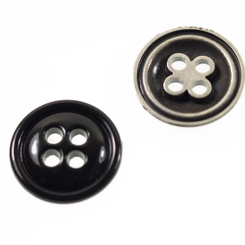 Metallknopf Silber-Grau – 4-Loch MK-84