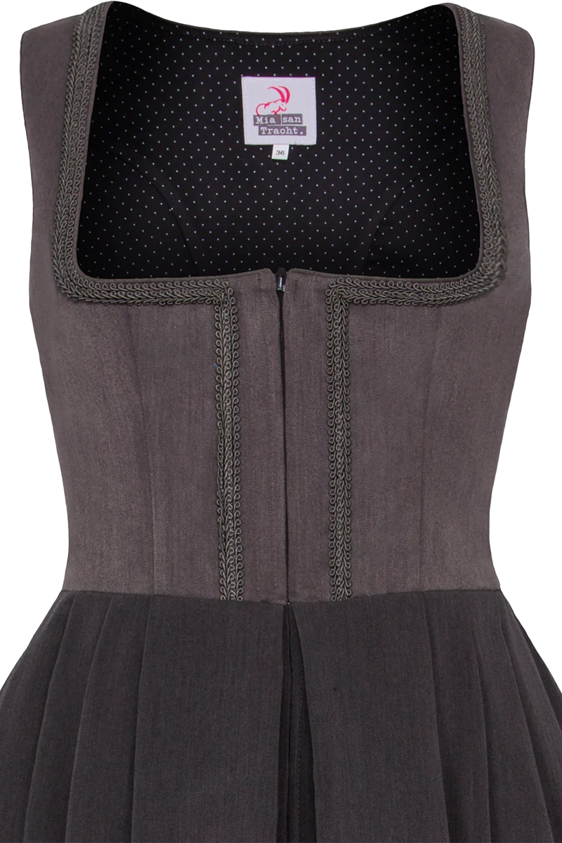 Dirndl midi mit eckigem Ausschnitt ohne Schürze