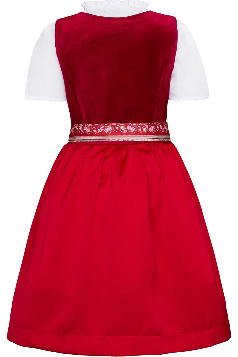 Kinder-Samtdirndl mit Bluse