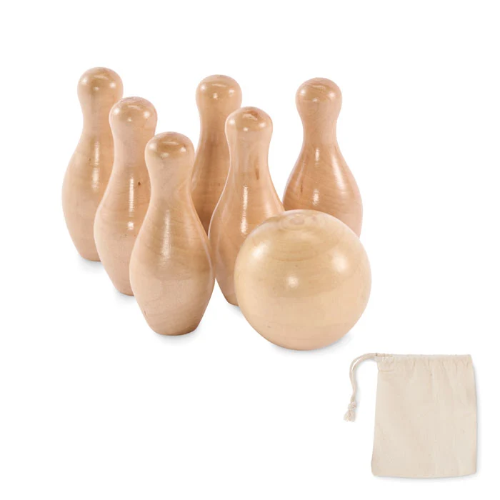Mini-Bowlingset aus Kiefernholz