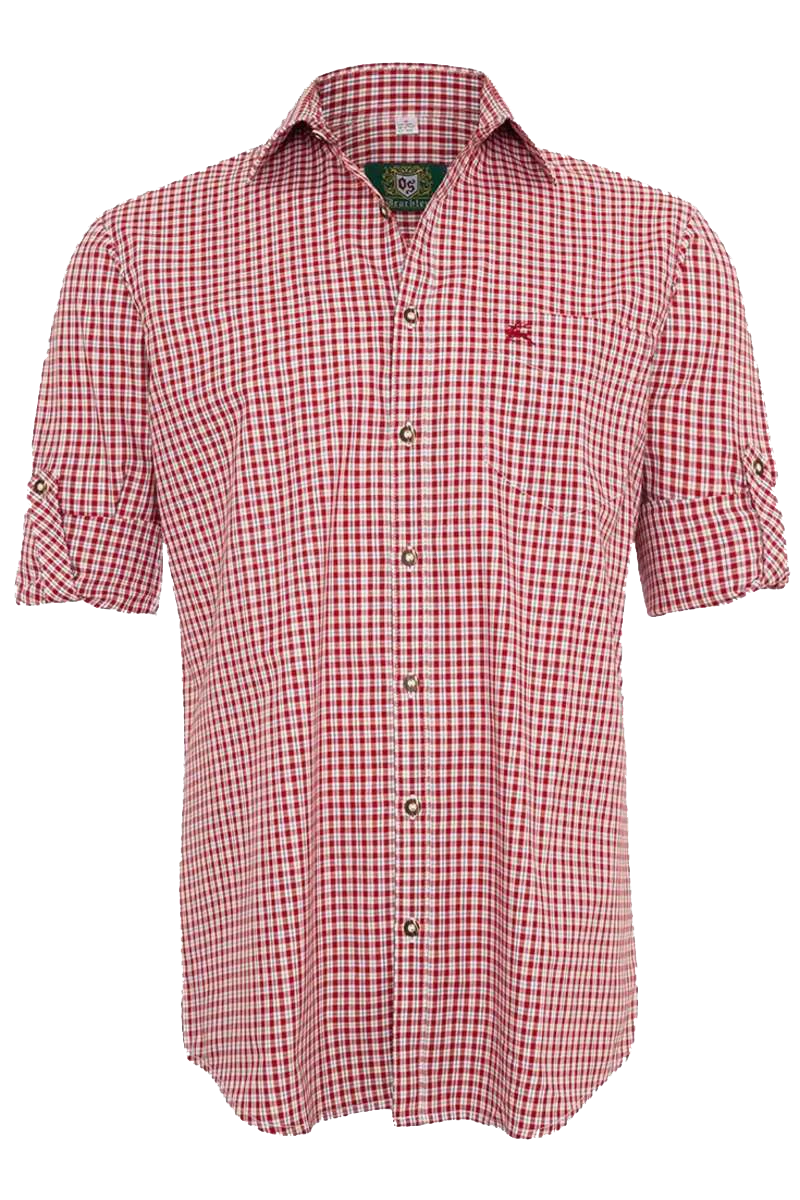 Herren Trachten-Krempelarm-Hemd Regular Fit