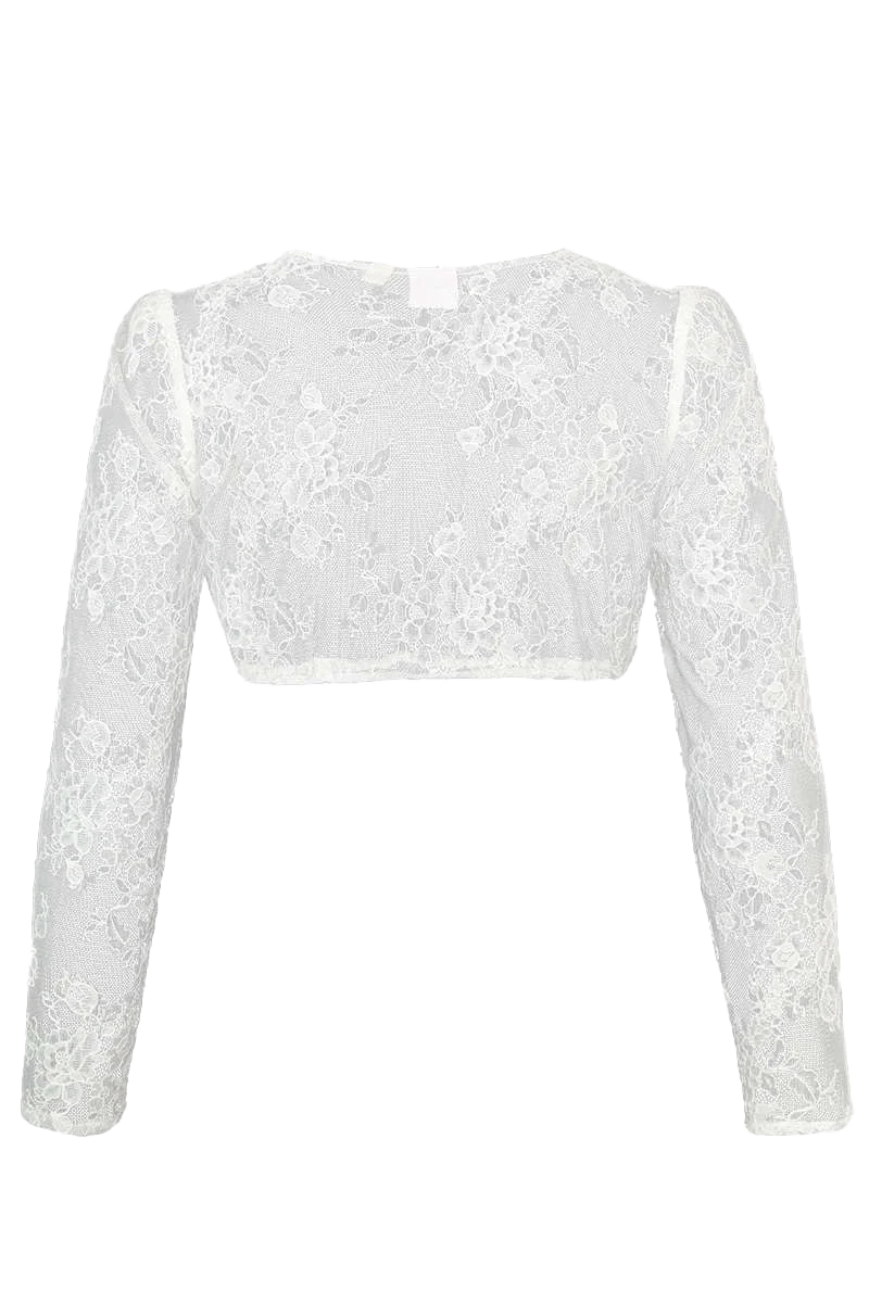 Dirndl Bluse aus Spitze mit langen Ärmeln
