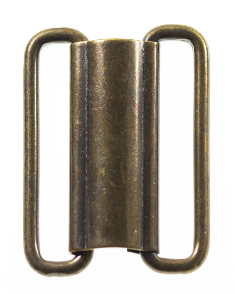 Einhängeschließe Gummigürtel Messingfarben 40 mm – Metallschnalle MPS-5