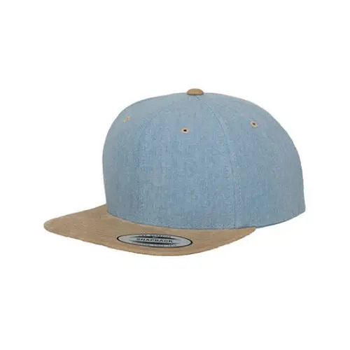 Chambray-Wildleder-Snapback - Stilvolles Accessoire für einen lässigen Look mit luxuriösem Touch