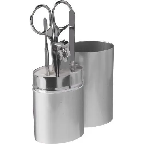 Edles Manikürset Tamar im silbernen Metallgehäuse - Kompakt & Elegant