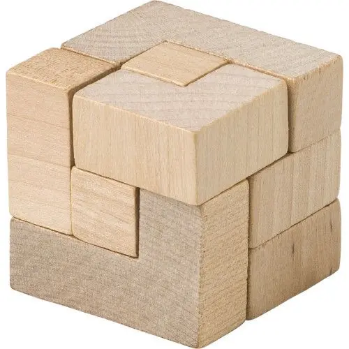 Würfelpuzzle aus Holz Amber - Braun: Kreativer Spielspaß für Kinder und Erwachsene