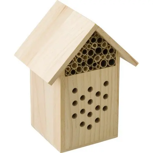 Bienenhaus aus Holz Fahim - Braun, Insektenhotel, Natürlicher Lebensraum für Bienen und Insekten
