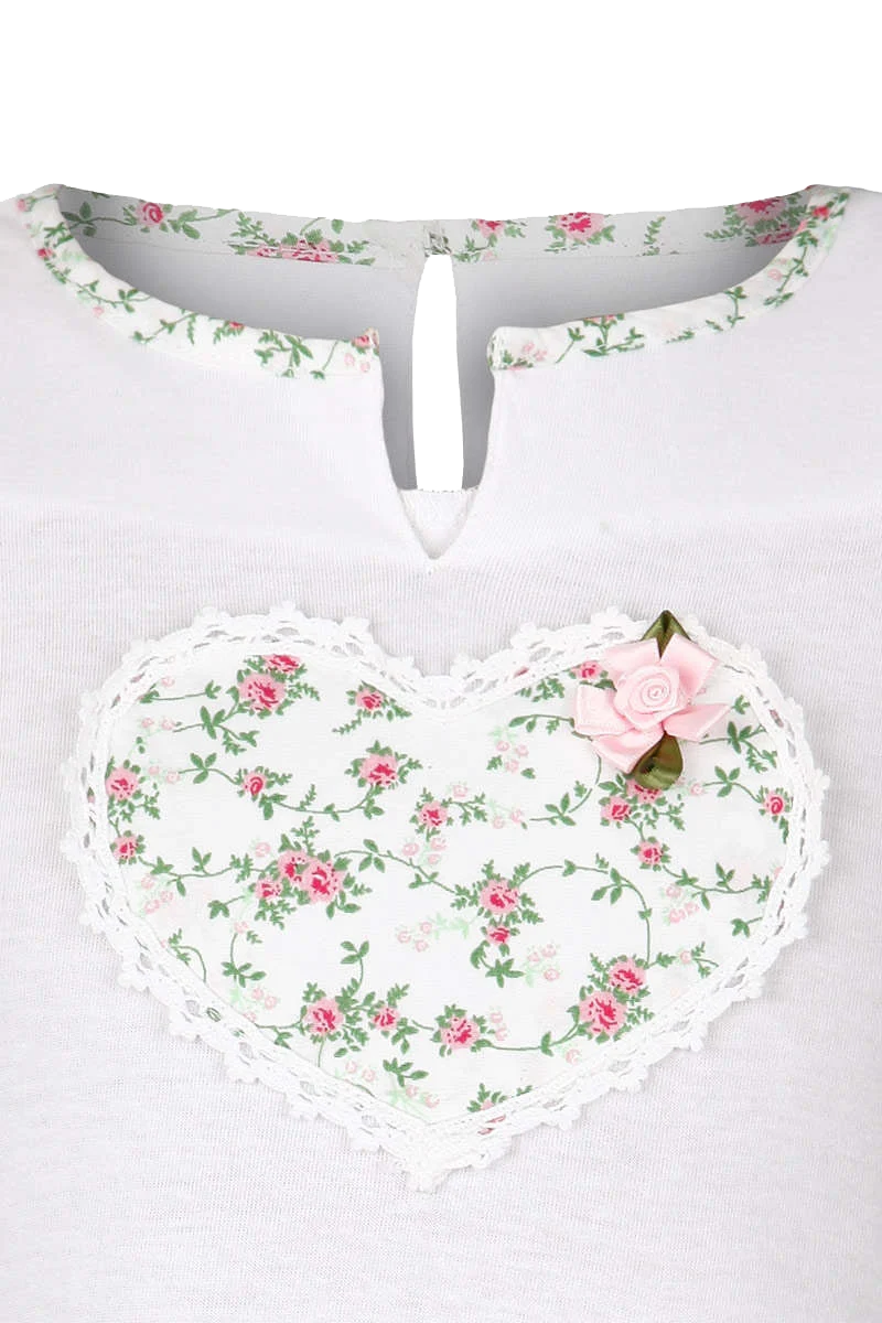 Kinder-Trachten T-Shirt mit Blumenherz