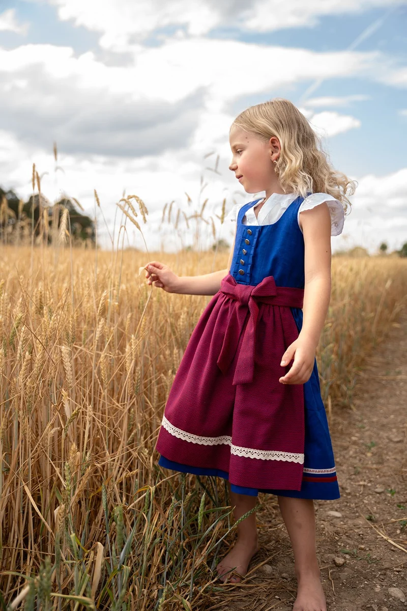 MINI ME-LEINENDIRNDL LIMITED EDITION 2023 TRADITION ENZIAN/ ROT