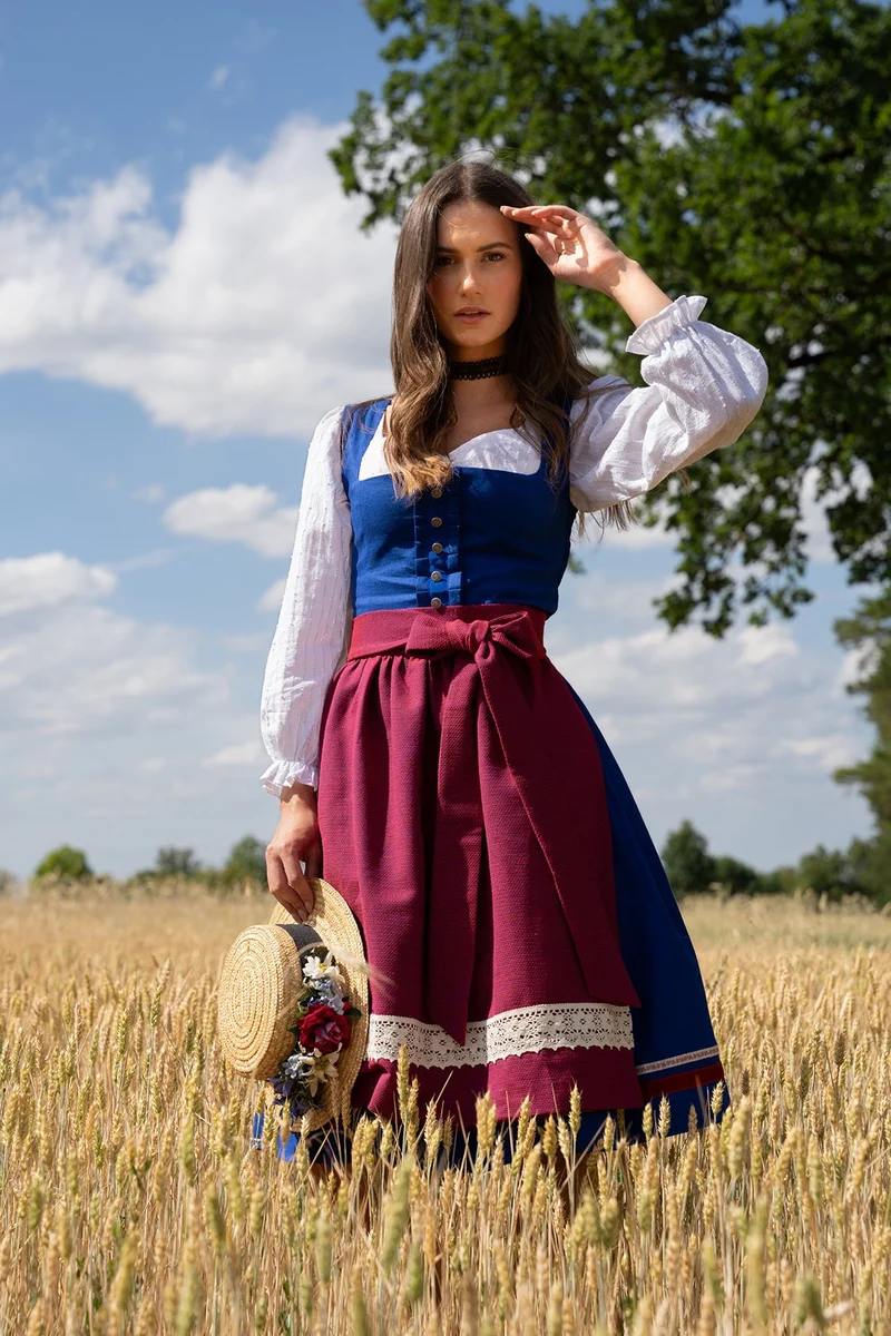 LEINENDIRNDL LIMITED EDITION 2023 TEGERNSEE TRADITION ENZIAN/ ROT