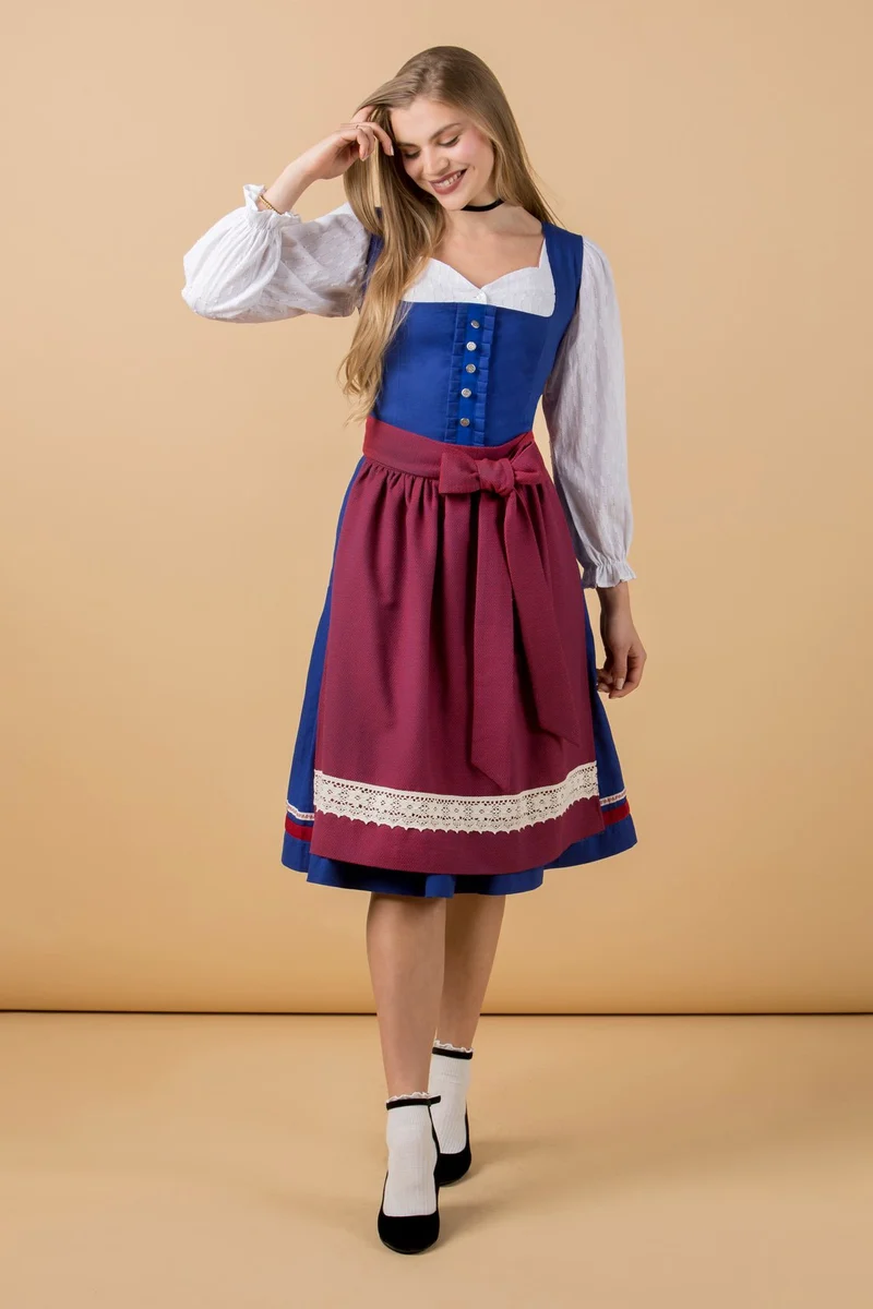 LEINENDIRNDL LIMITED EDITION 2023 TEGERNSEE TRADITION ENZIAN/ ROT