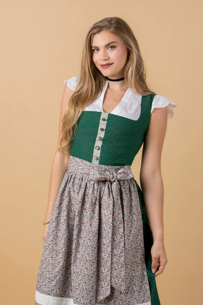 BW DIRNDL VINTAGE FLOWERS SMARAGDGRÜN