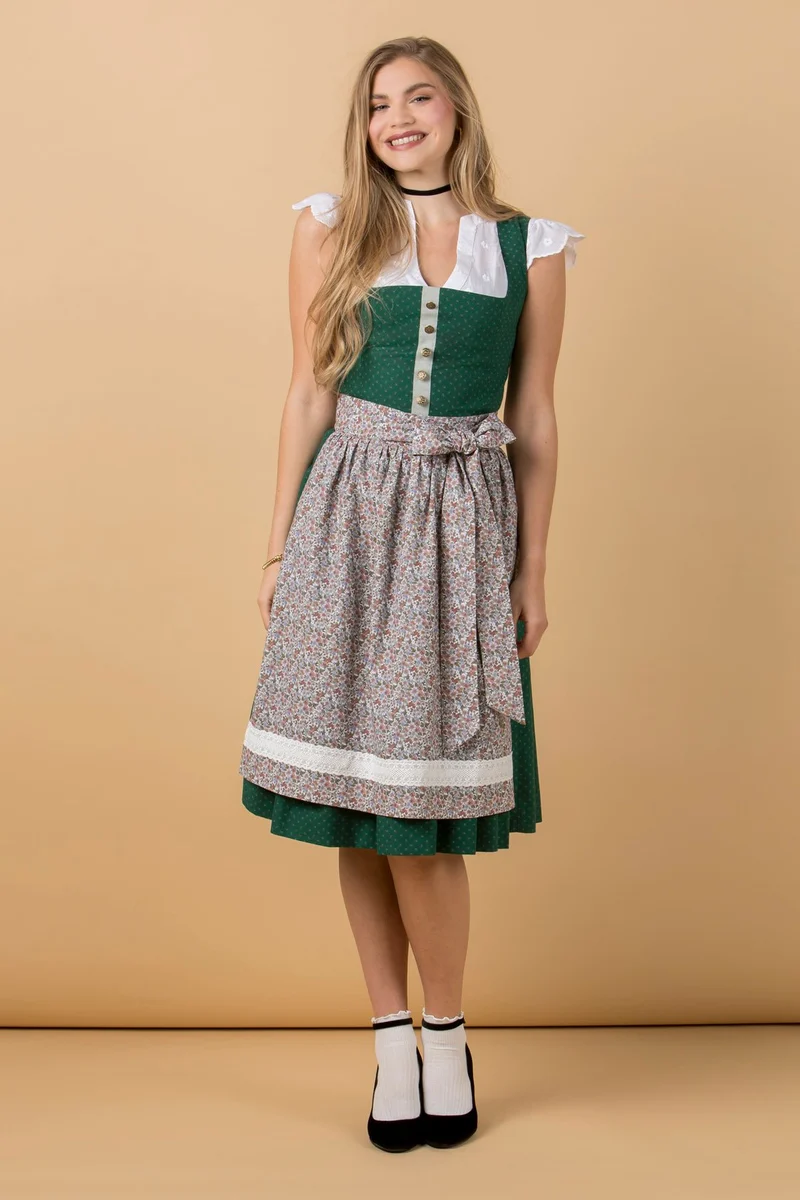 BW DIRNDL VINTAGE FLOWERS SMARAGDGRÜN