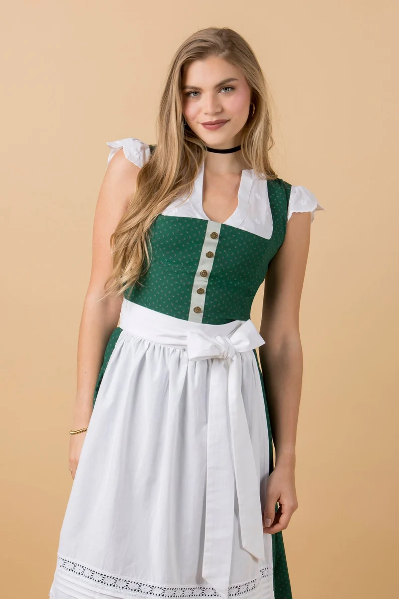 BW DIRNDL VINTAGE FLOWERS SMARAGDGRÜN