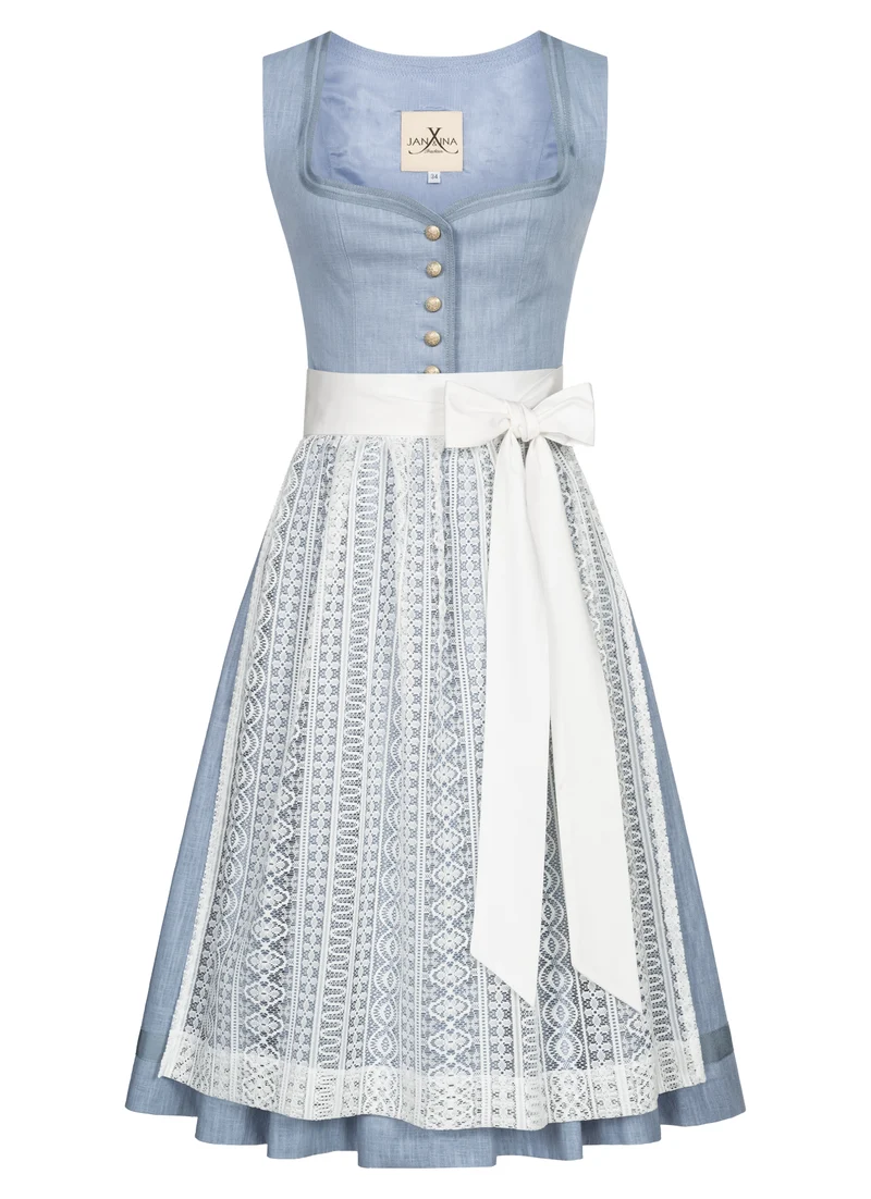 LEINEN HOCHZEITSDIRNDL MONOCHROME LOVE BLEU