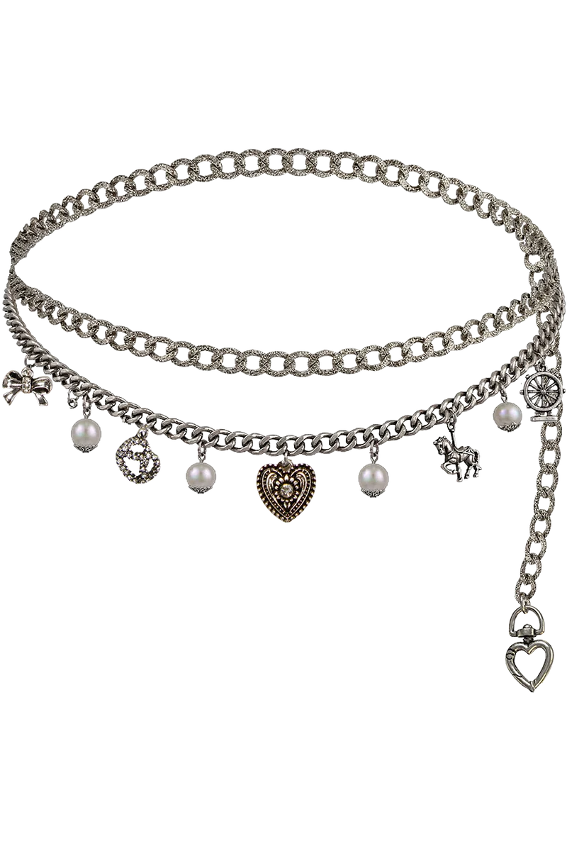 Damen Kettengürtel mit Volksfest-Motiven - altsilber