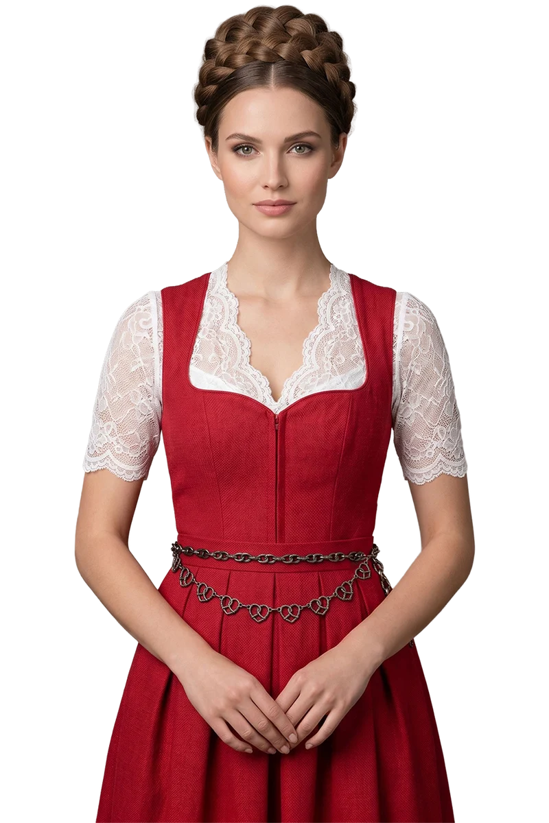 Damen Kettengürtel mit Brezenherz-Anhängern - schwarz
