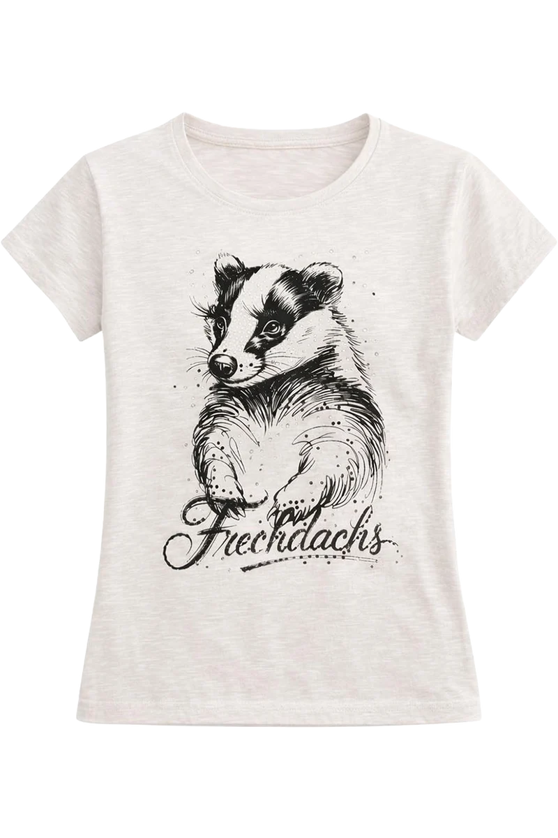 Kinder Kurzarm-Shirt 'Frechdachs' - beige