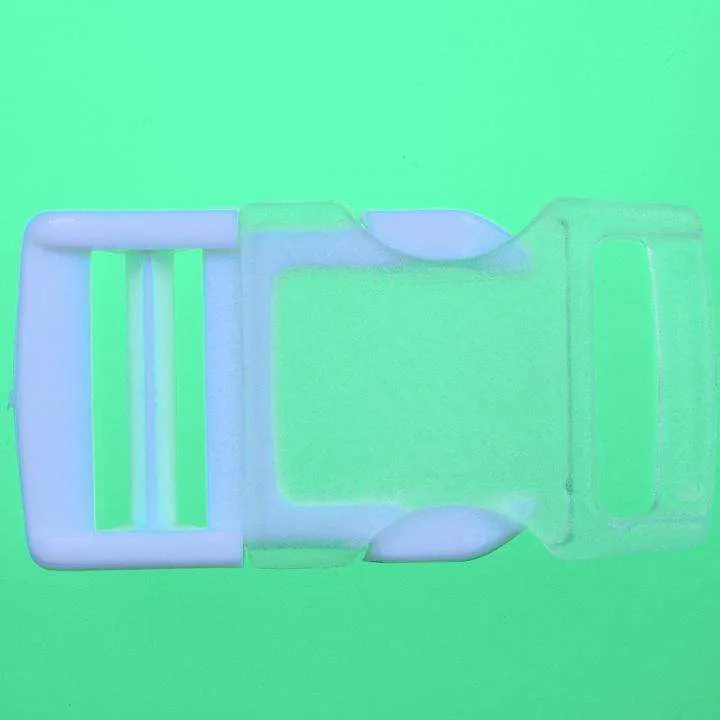 Steckschließer Patentschnalle Weiß-Transparent 20 mm – Kunststoffschnalle PS-6